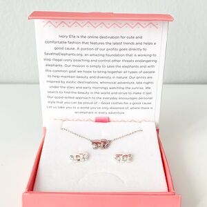 Ivory Ella- Elephant Necklace & Earrings